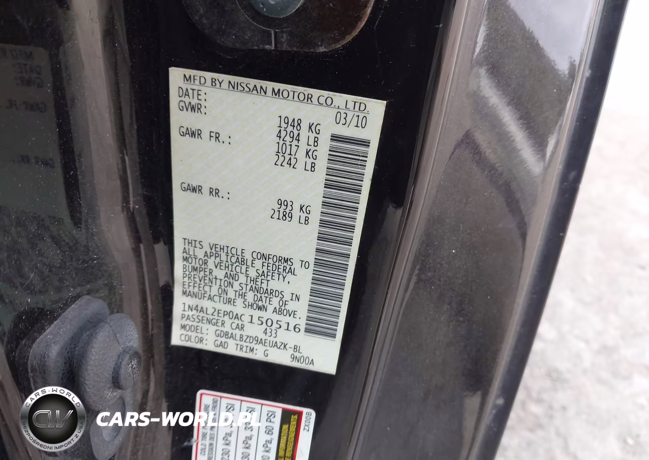 2010 Nissan Altima 2.5 S VIN:1N4AL2EP0AC150516 - 9