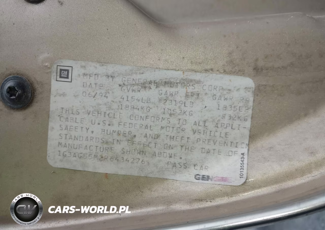 1994 Oldsmobile Cutlass Ciera S VIN:1G3AG55M2R6434276 - 9