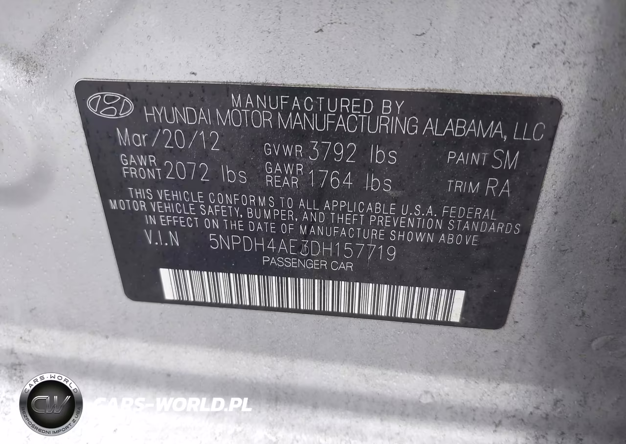 2013 Hyundai Elantra Limited VIN:5NPDH4AE3DH157719 - 9