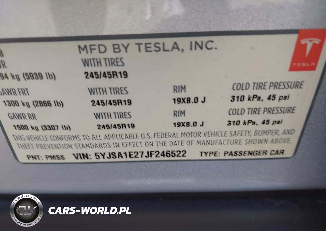 2018 Tesla Model S 100D-75D-P100D VIN:5YJSA1E27JF246522 - 9