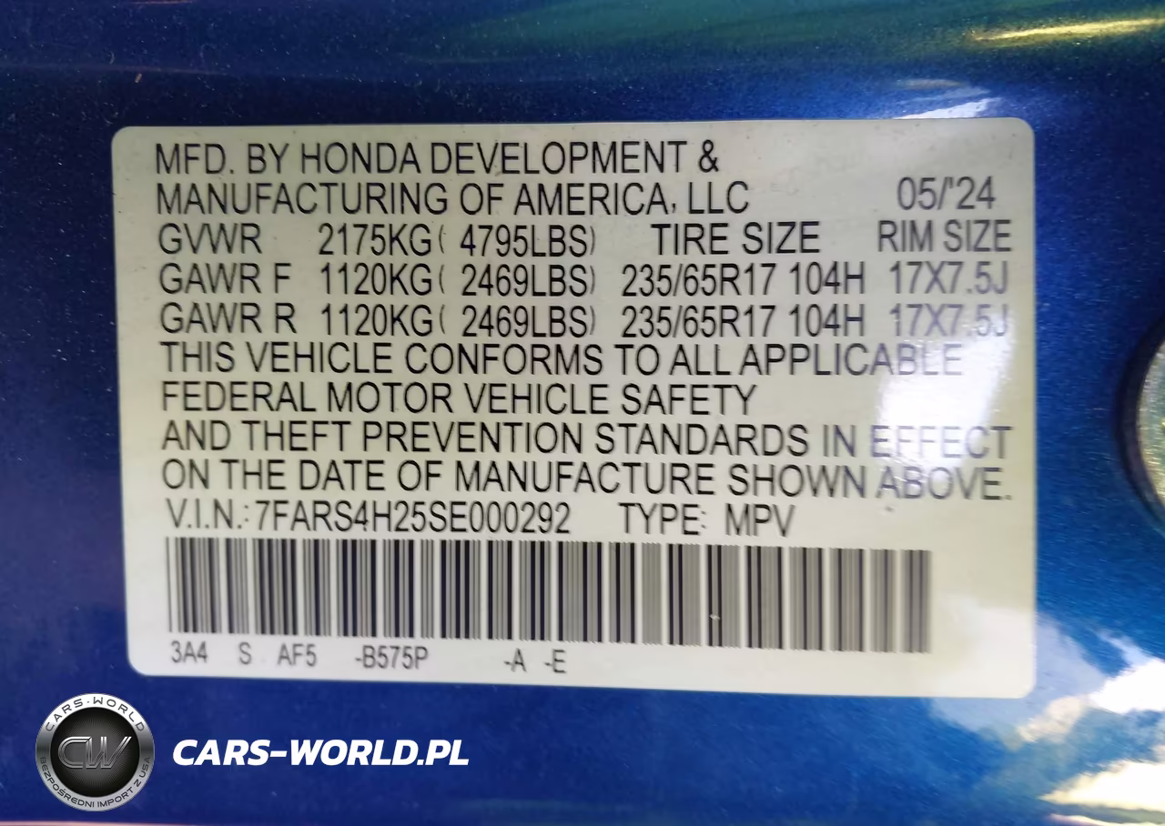 2025 Honda Cr-V Lx Awd VIN:7FARS4H25SE000292 - 9