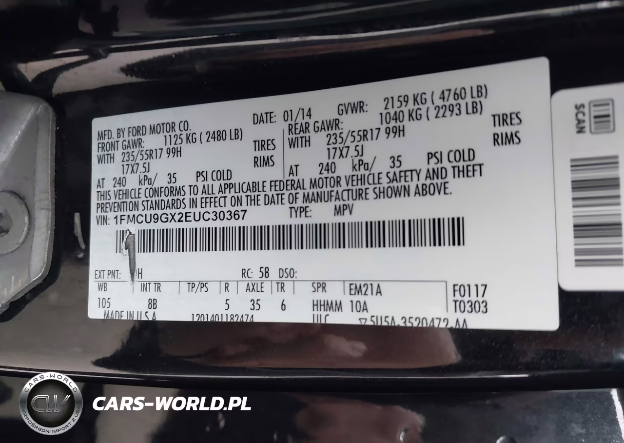 2014 Ford Escape Se VIN:1FMCU9GX2EUC30367 - 9