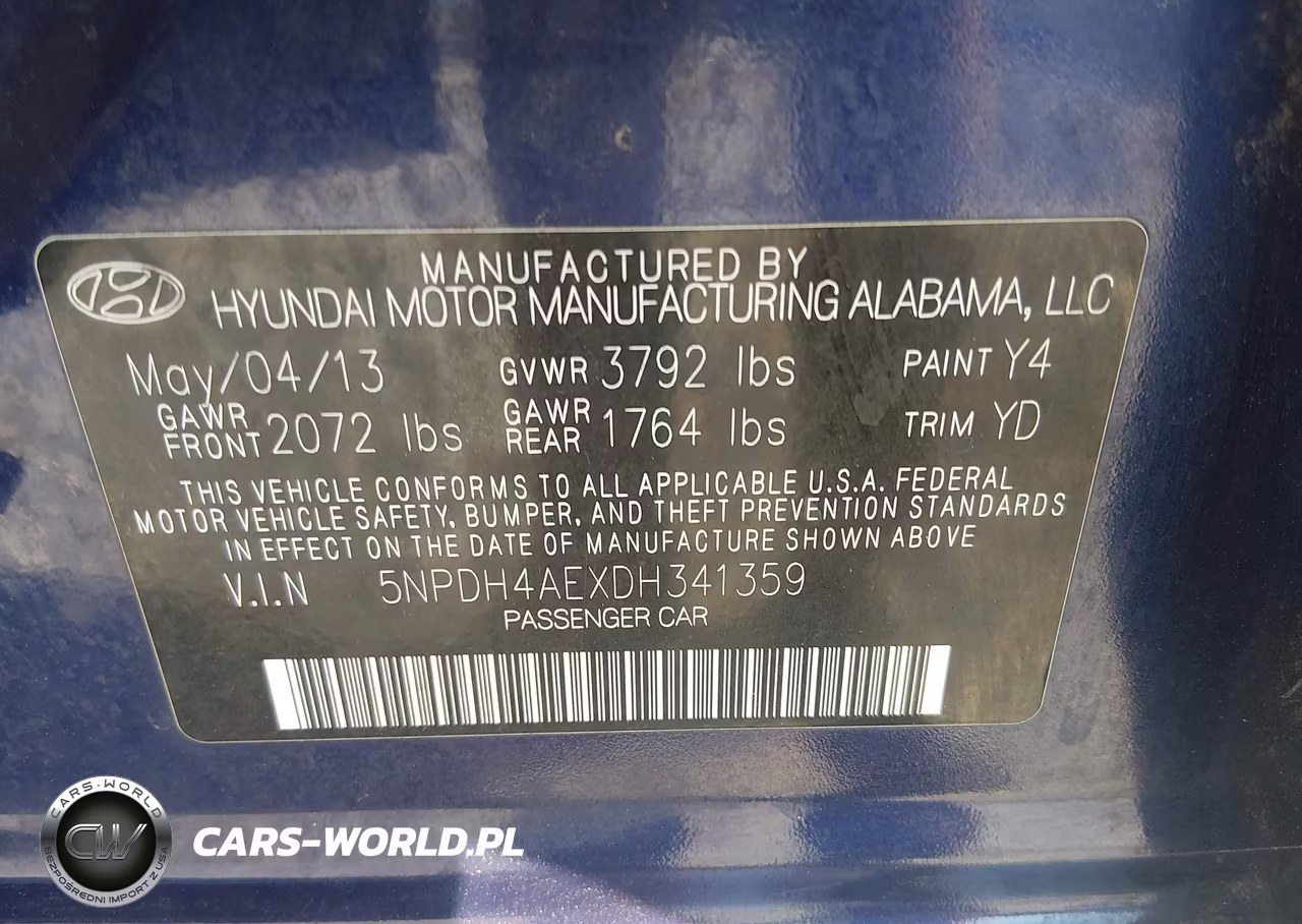 2013 Hyundai Elantra Limited VIN:5NPDH4AEXDH341359 - 9
