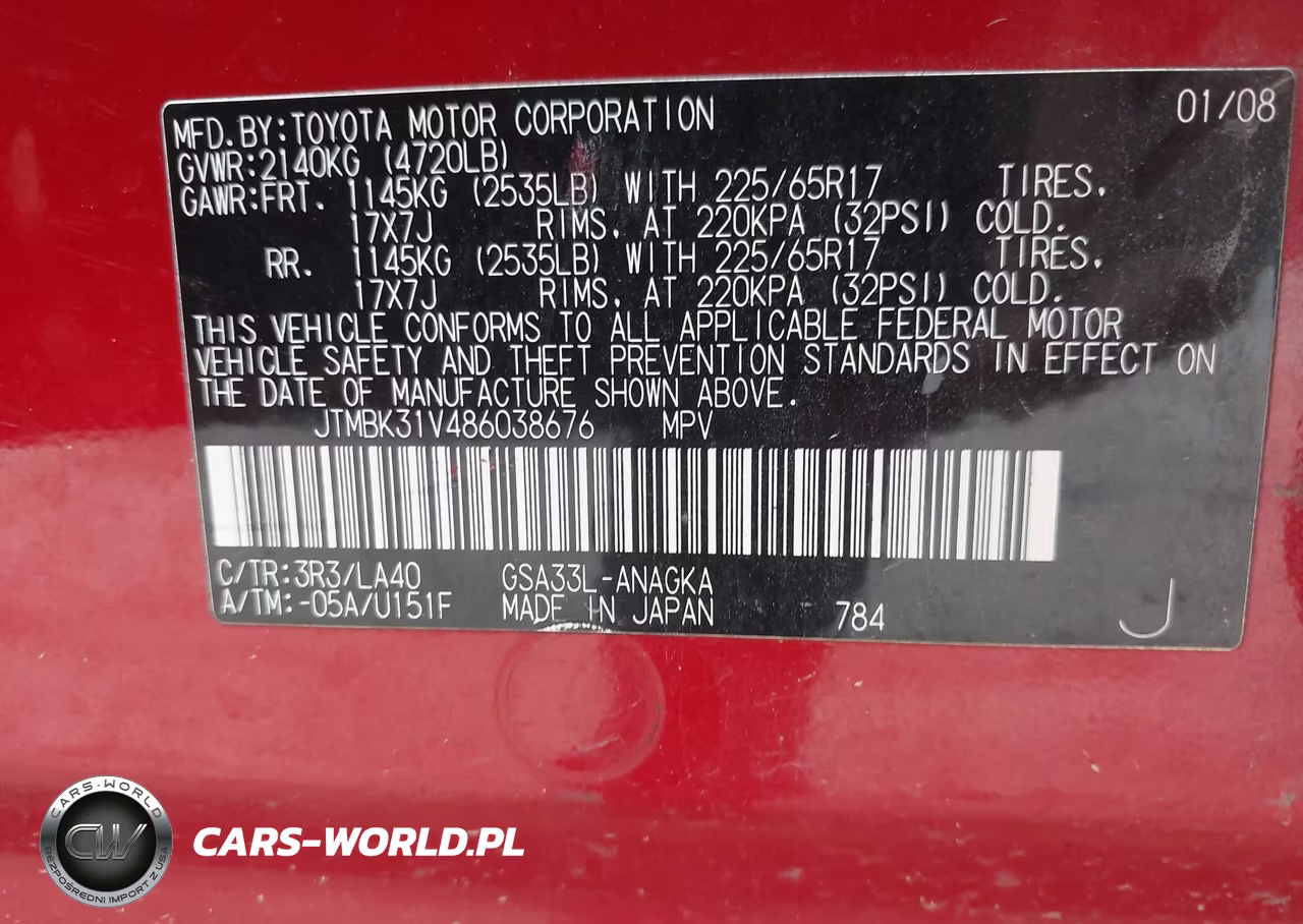 2008 Toyota Rav4 Limited V6 VIN:JTMBK31V486038676 - 9