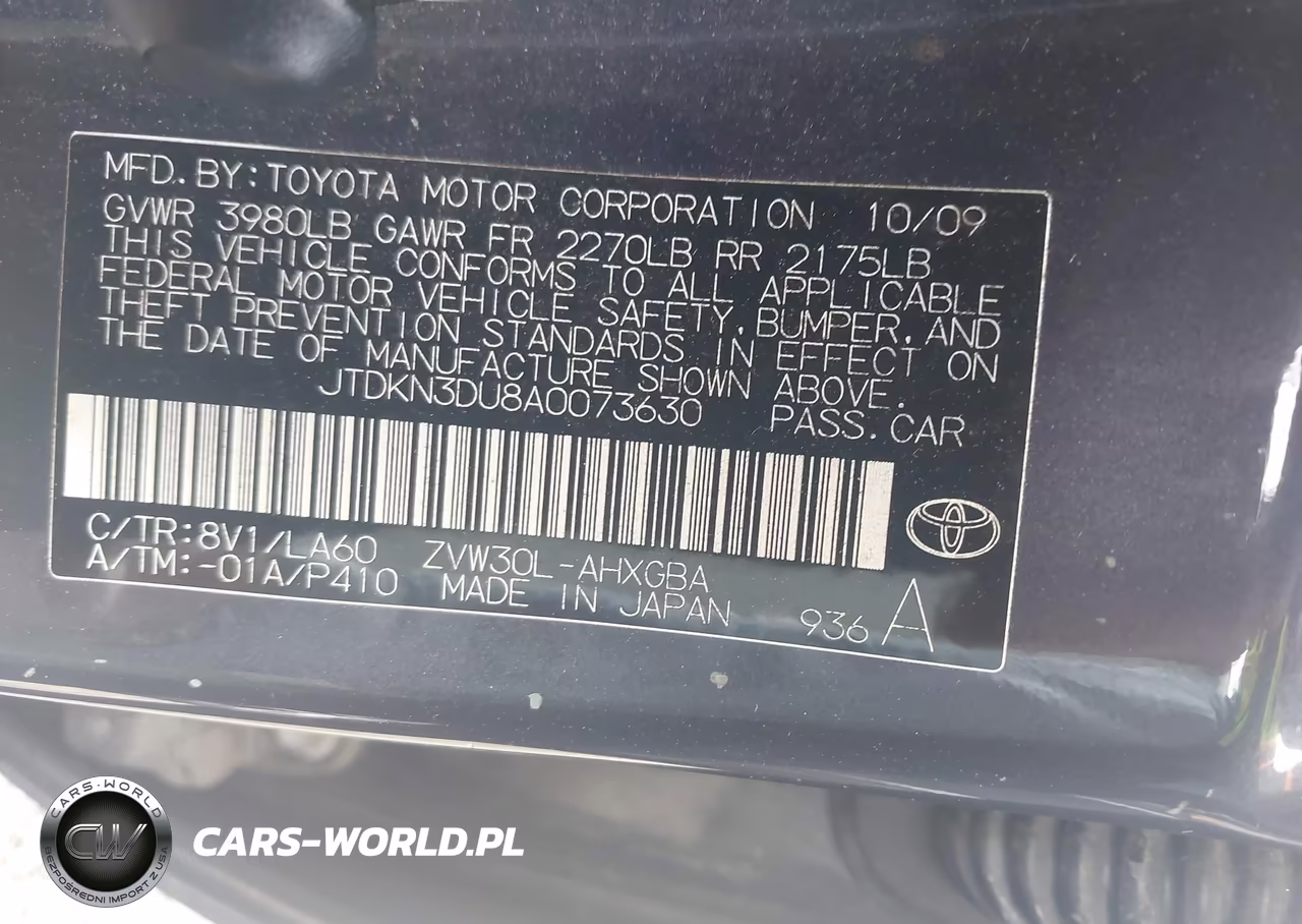 2010 Toyota Prius Iv VIN:JTDKN3DU8A0073630 - 9