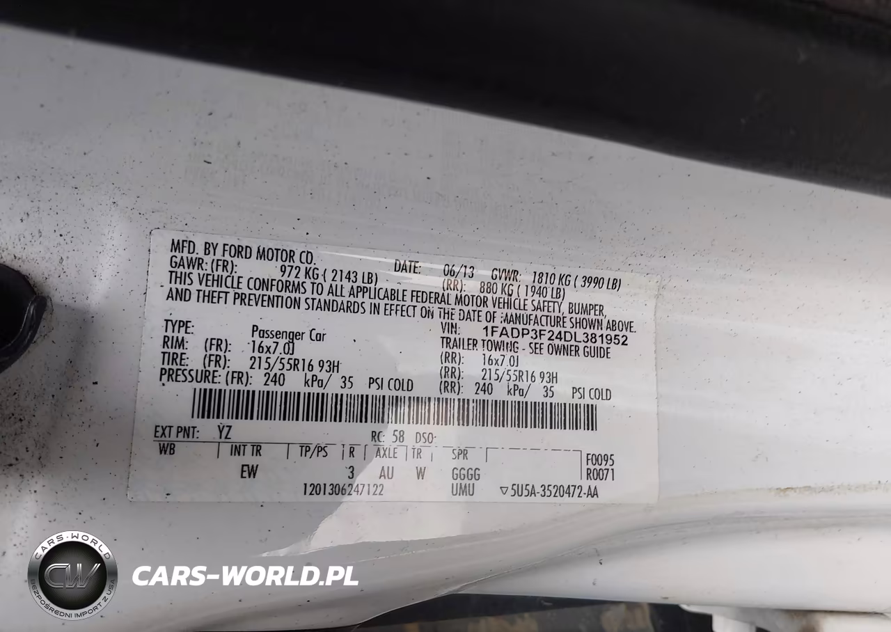 2013 Ford Focus Se VIN:1FADP3F24DL381952 - 9