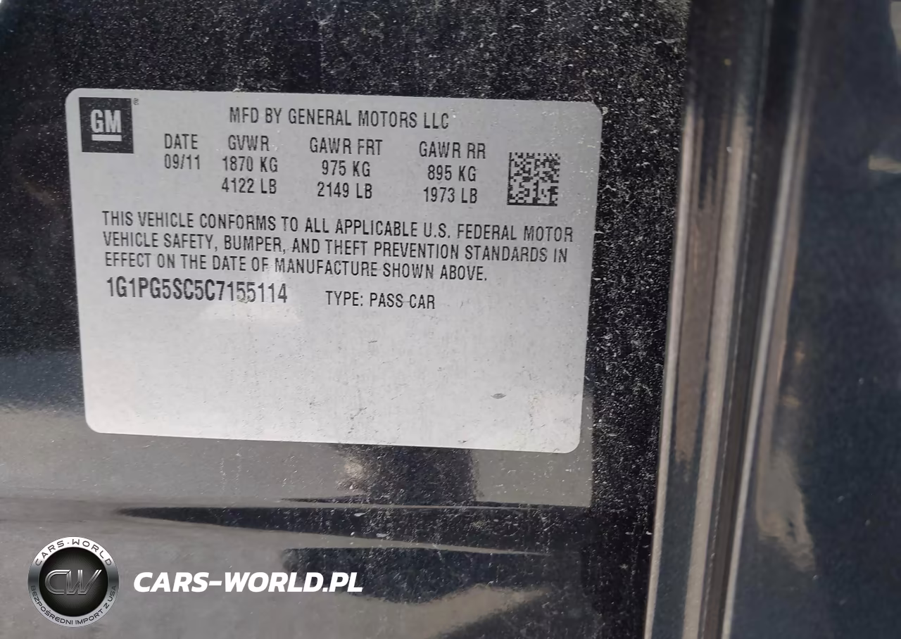 2012 Chevrolet Cruze 2Lt VIN:1G1PG5SC5C7155114 - 9