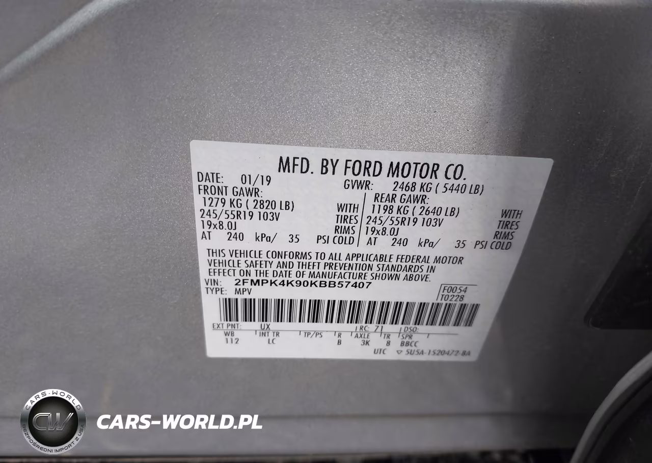 2019 Ford Edge Titanium VIN:2FMPK4K90KBB57407 - 9