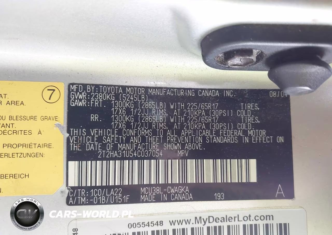 2004 Lexus Rx 330 VIN:2T2HA31U54C037054 - 9