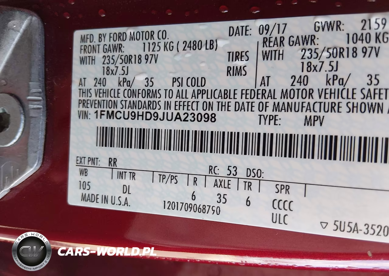 2018 Ford Escape Sel VIN:1FMCU9HD9JUA23098 - 9
