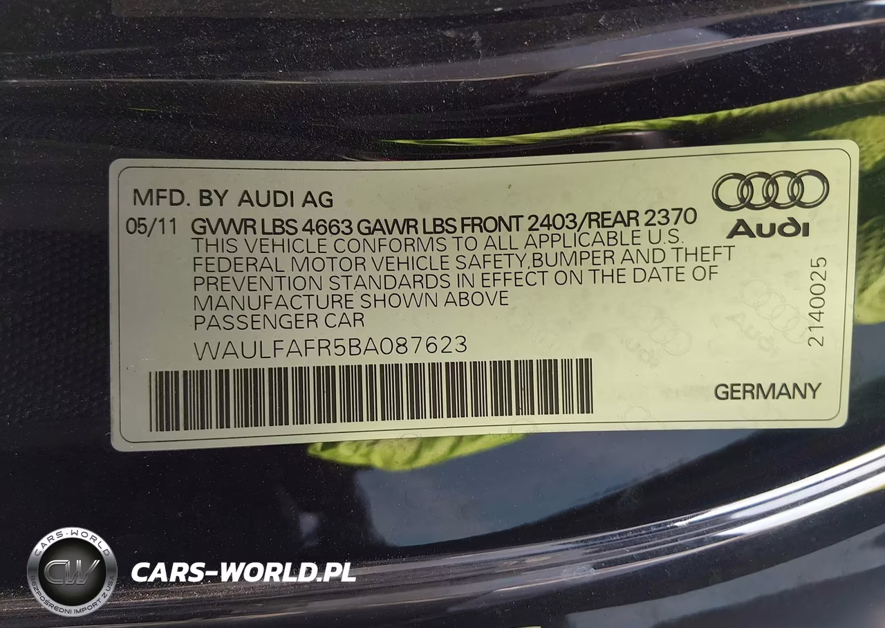 2011 Audi A5 2.0T Premium VIN:WAULFAFR5BA087623 - 9