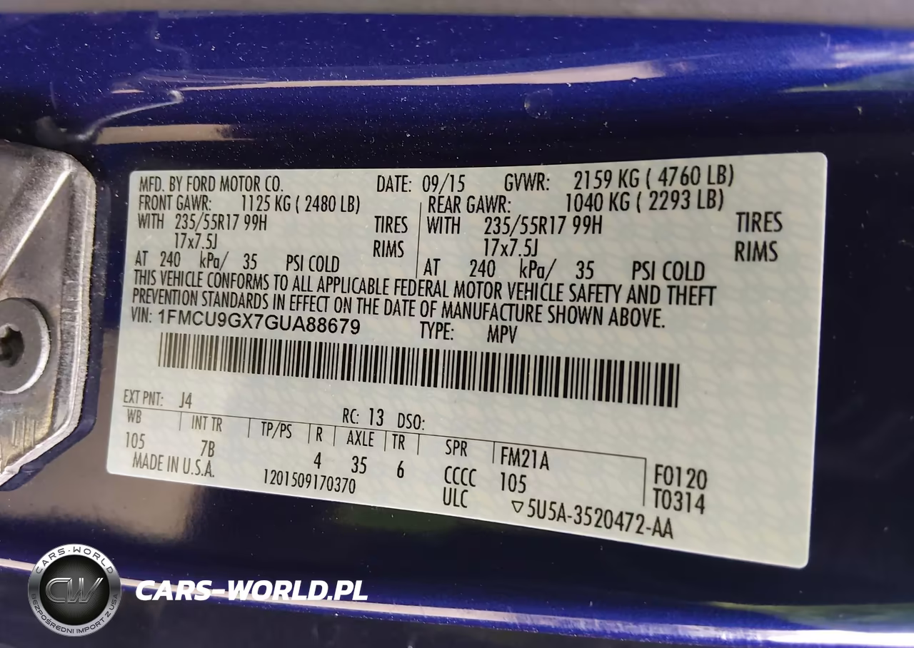 2016 Ford Escape Se VIN:1FMCU9GX7GUA88679 - 9