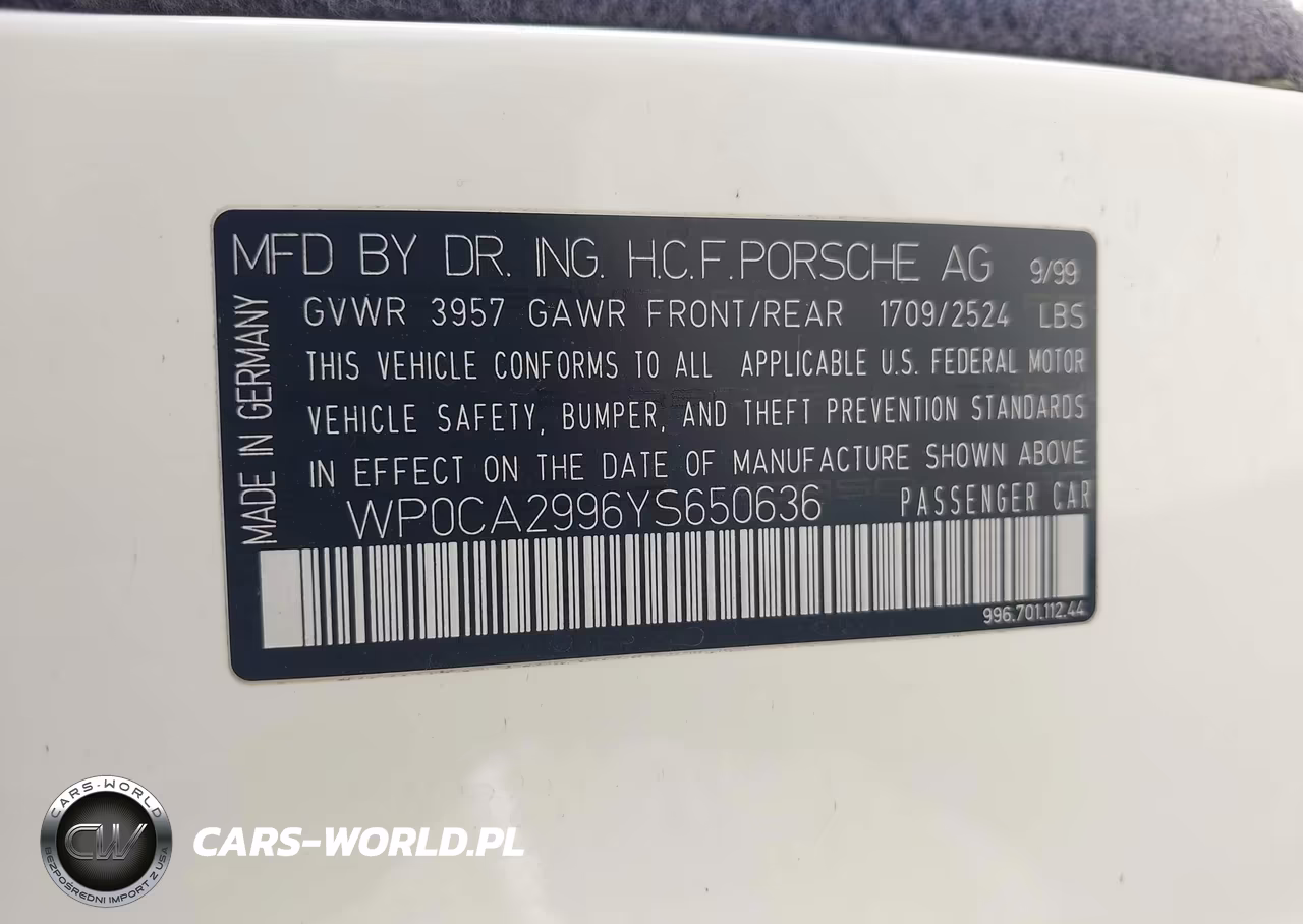 2000 Porsche 911 Carrera-Carrera 4 VIN:WP0CA2996YS650636 - 9