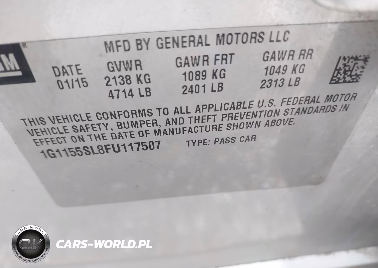 2015 Chevrolet Impala 1Lz VIN:1G1155SL8FU117507 - 9