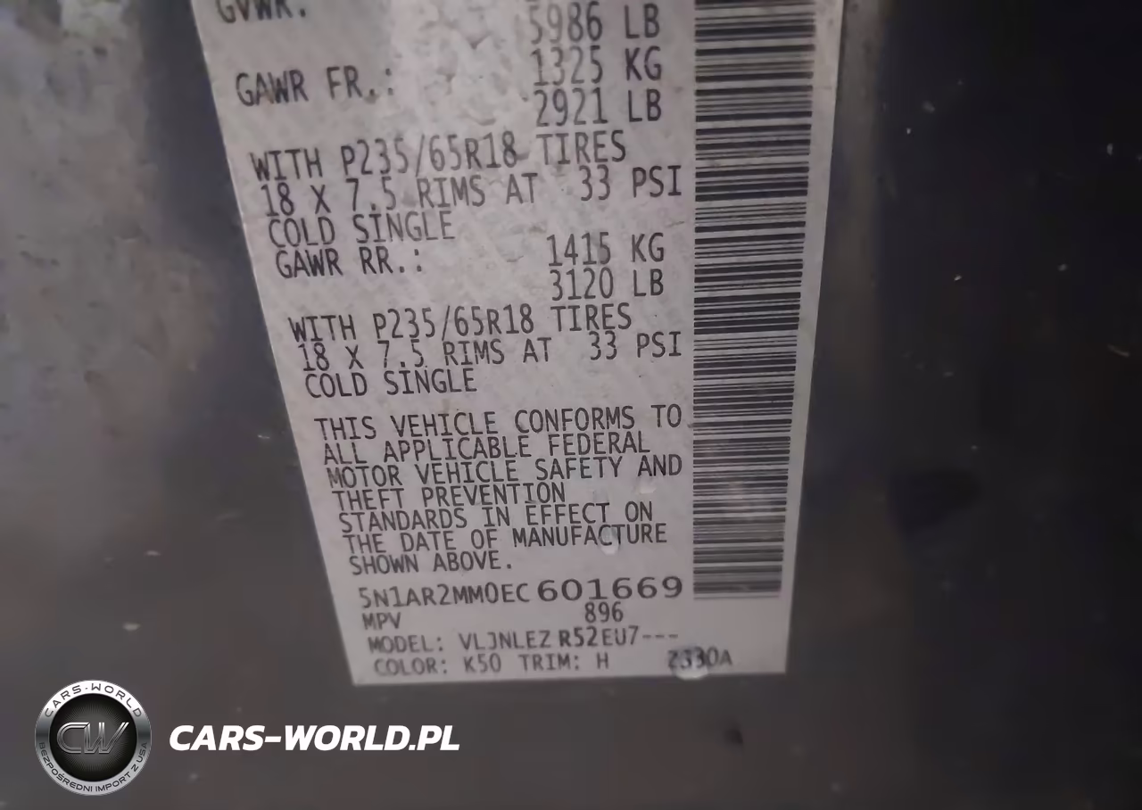 2014 Nissan Pathfinder Sv VIN:5N1AR2MM0EC601669 - 9