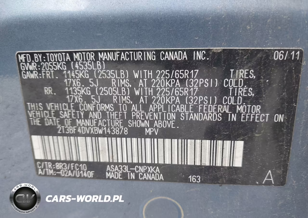 2011 Toyota Rav4 VIN:2T3BF4DVXBW143878 - 9