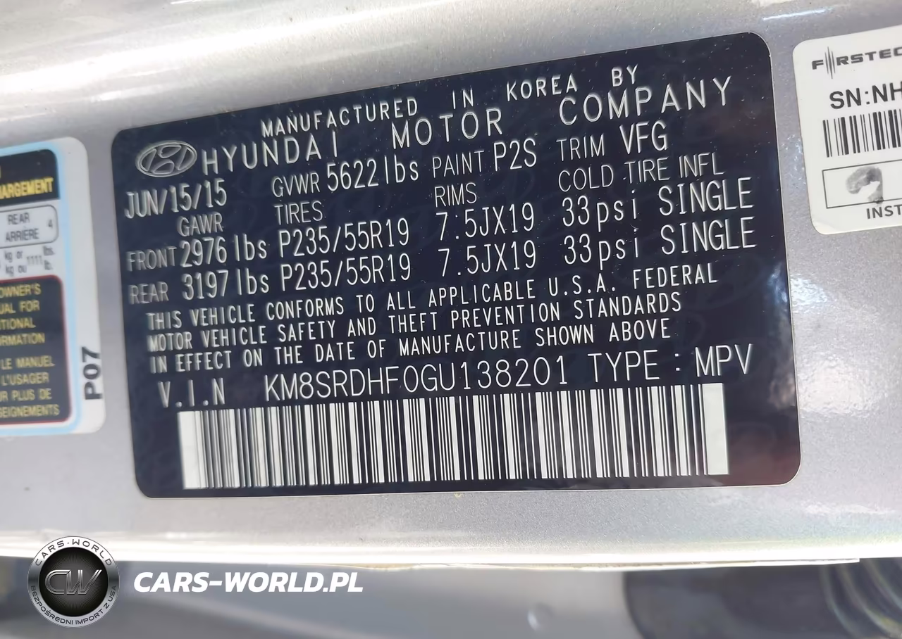 2016 Hyundai Santa Fe Limited VIN:KM8SRDHF0GU138201 - 9