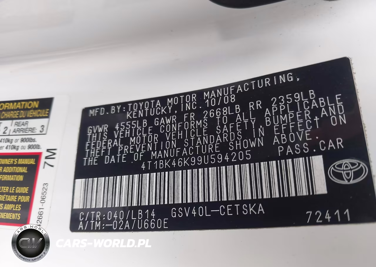 2009 Toyota Camry Se V6 VIN:4T1BK46K99U594205 - 9