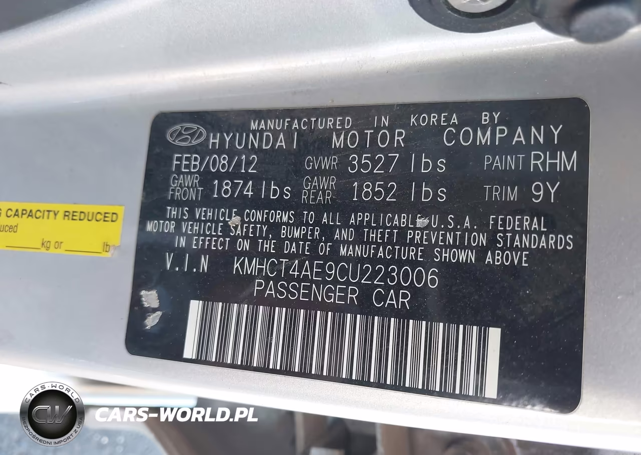 2012 Hyundai Accent Gls VIN:KMHCT4AE9CU223006 - 9