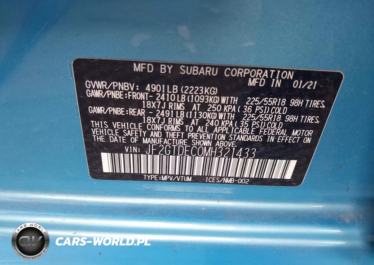2021 Subaru Crosstrek Hybrid VIN:JF2GTDEC0MH321433 - 9
