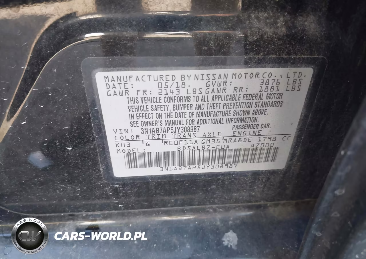 2018 Nissan Sentra S VIN:3N1AB7AP5JY308987 - 9