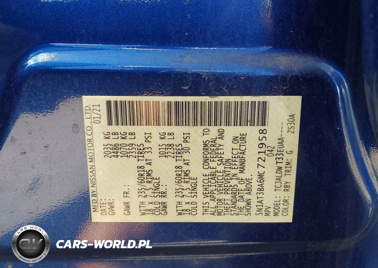 2021 Nissan Rogue Sv Fwd VIN:5N1AT3BA6MC721958 - 9