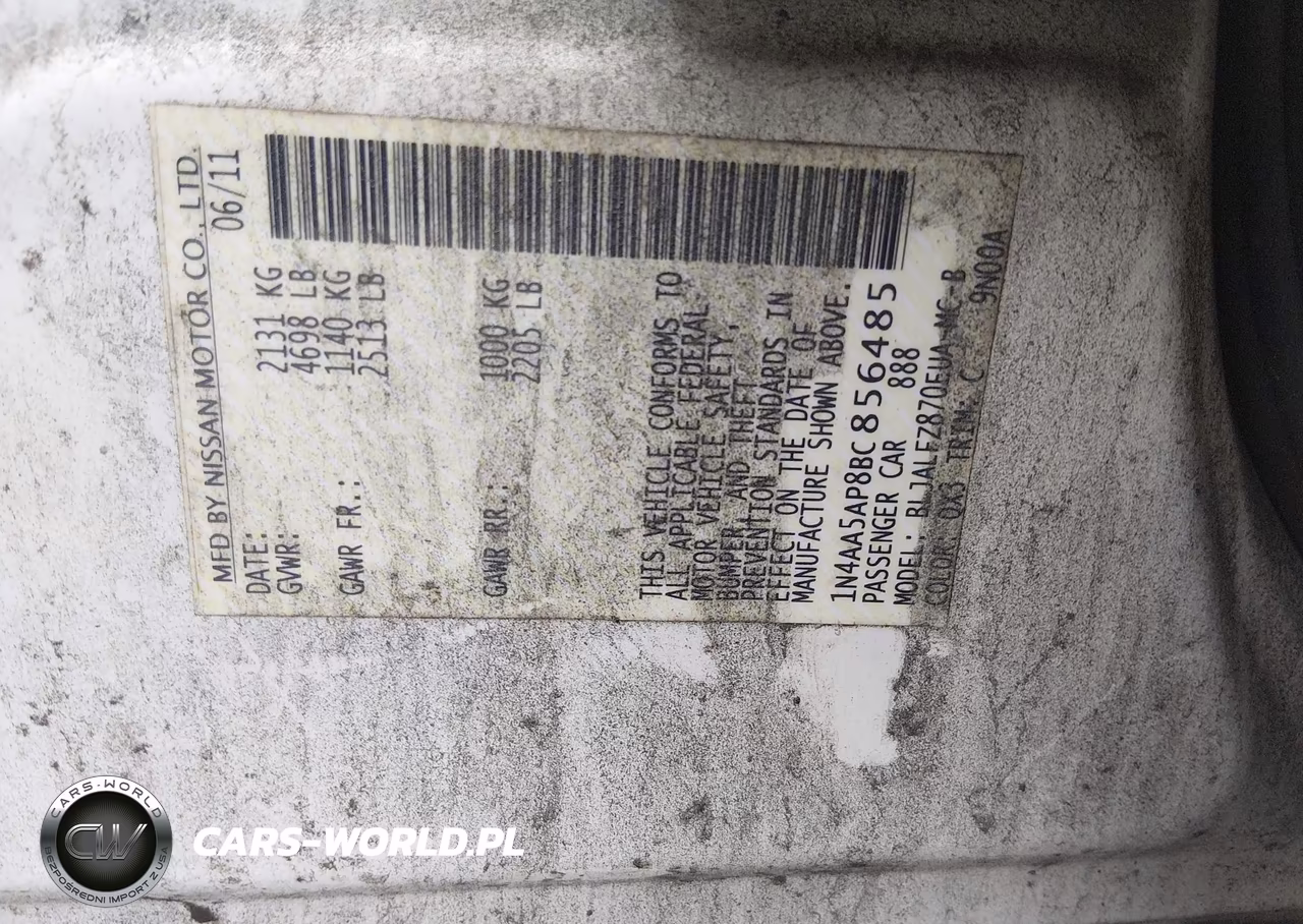 2011 Nissan Maxima 3.5 Sv VIN:1N4AA5AP8BC856485 - 9