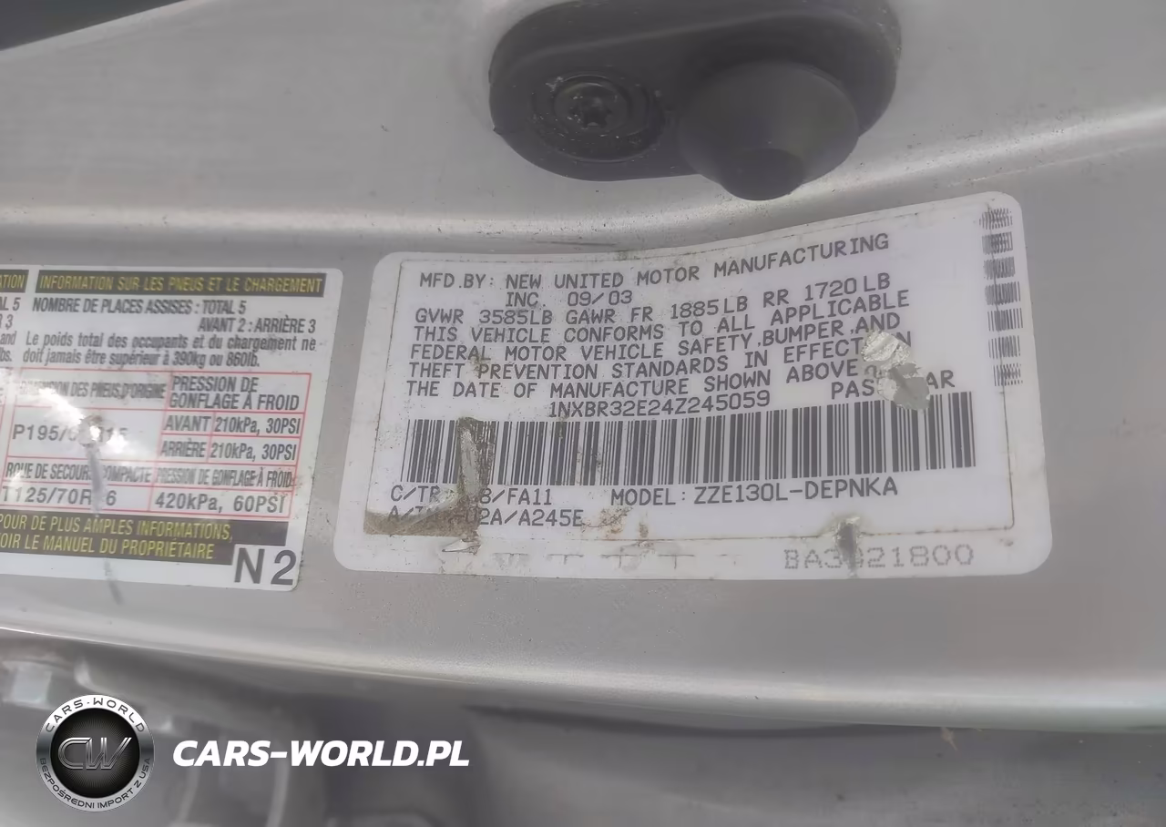 2004 Toyota Corolla Le VIN:1NXBR32E24Z245059 - 9