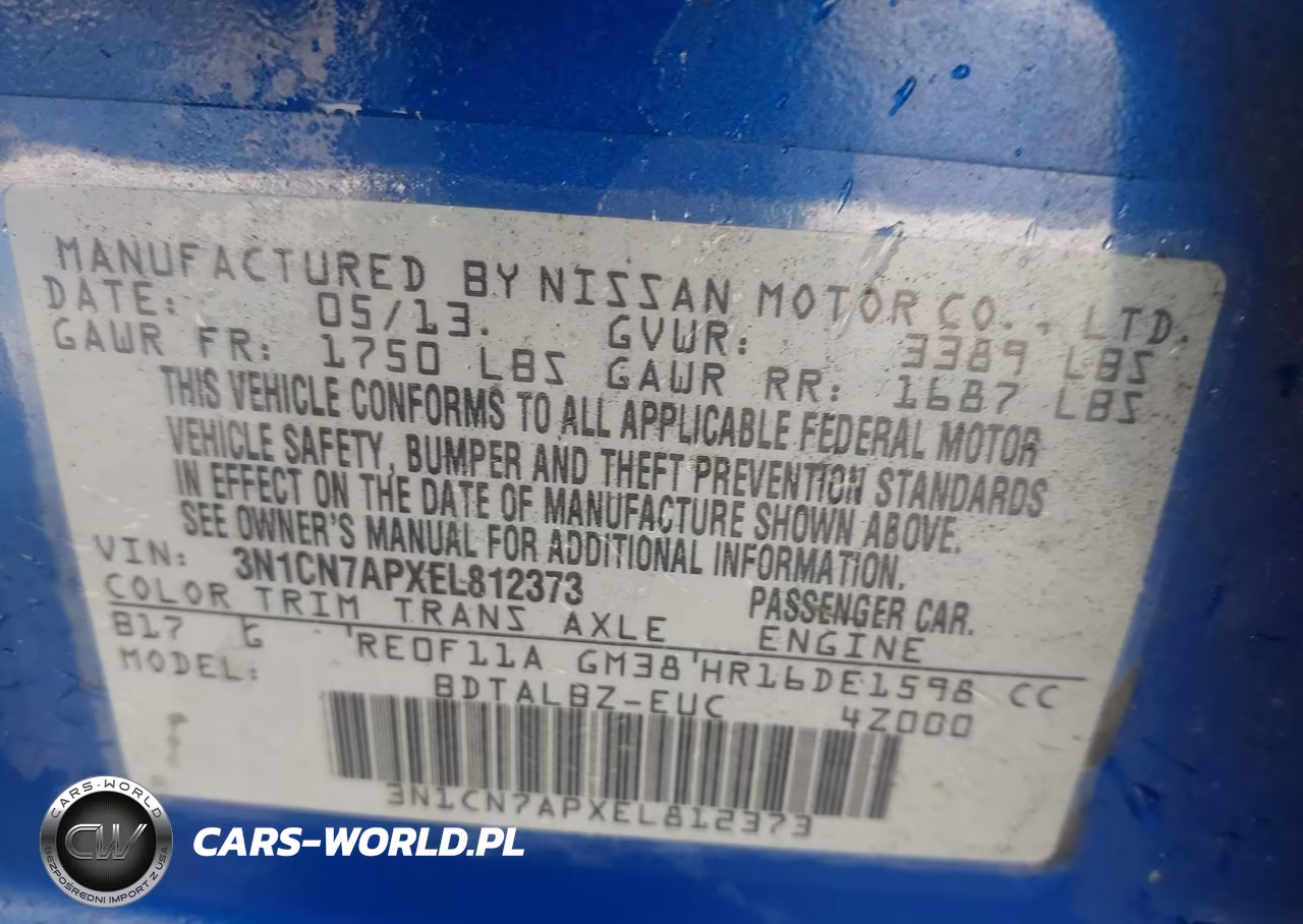 2014 Nissan Versa 1.6 Sv VIN:3N1CN7APXEL812373 - 9