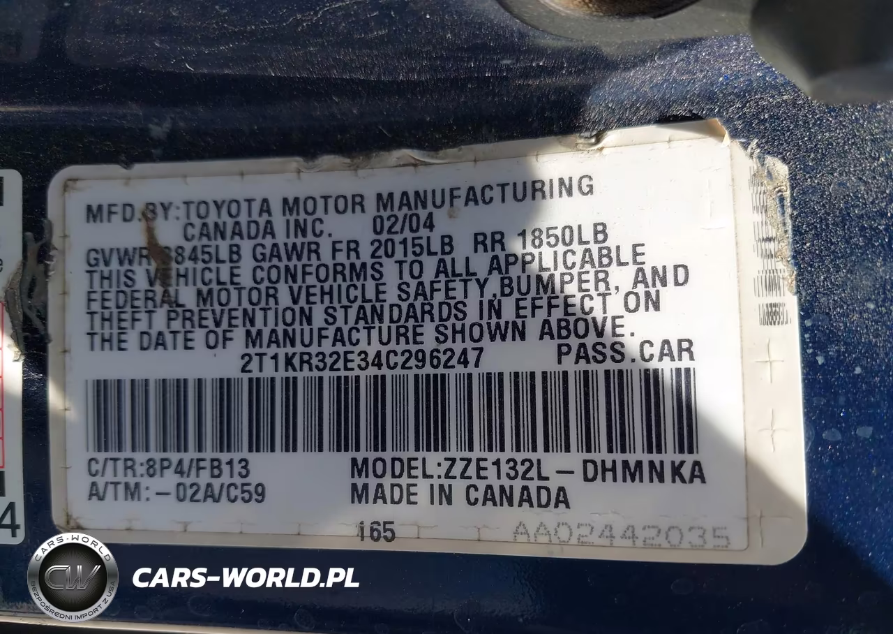 2004 Toyota Matrix Xr VIN:2T1KR32E34C296247 - 9