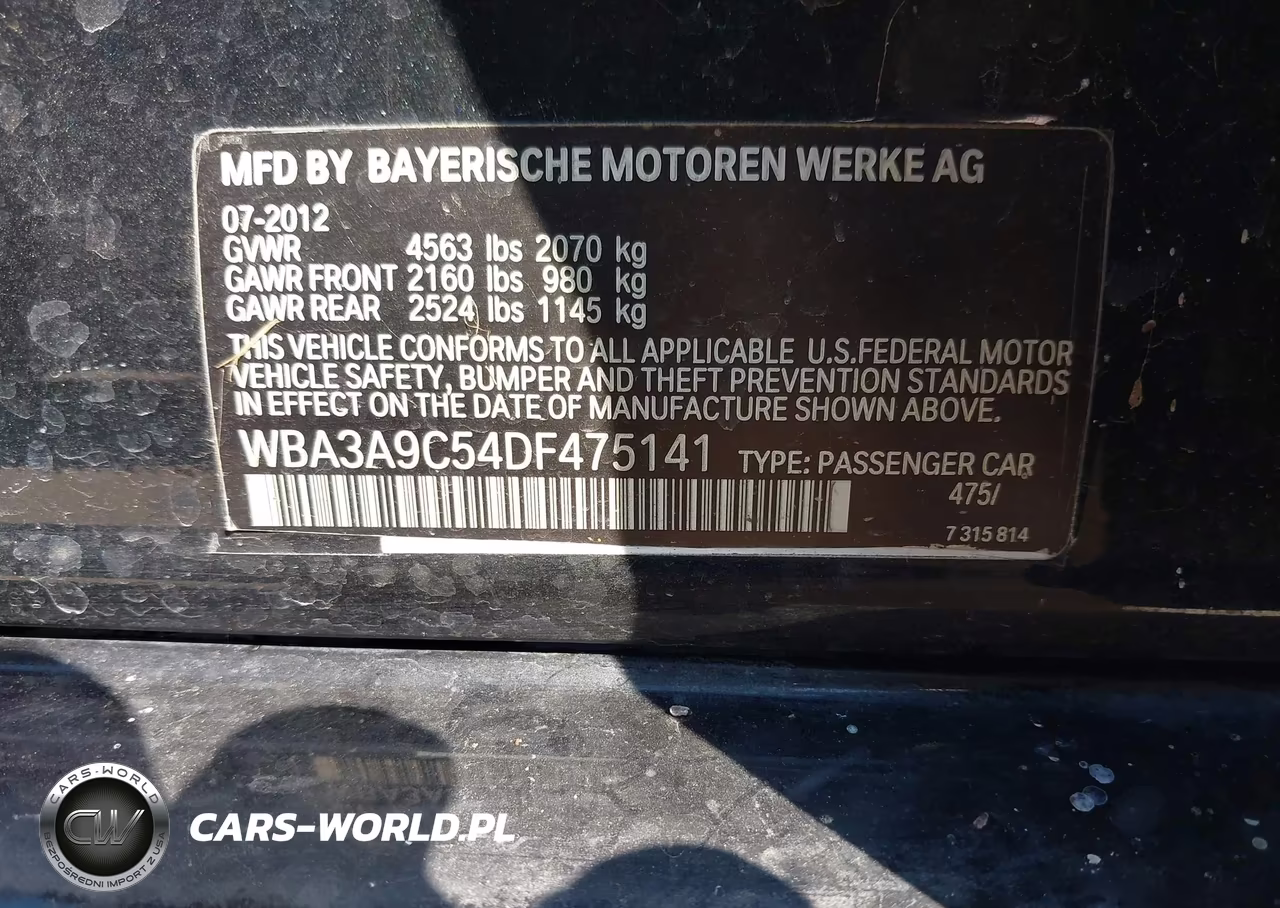 2013 BMW 335I VIN:WBA3A9C54DF475141 - 9