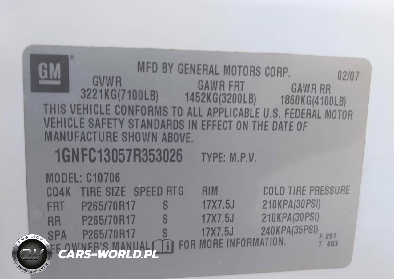 2007 Chevrolet Tahoe Lt VIN:1GNFC13057R353026 - 9