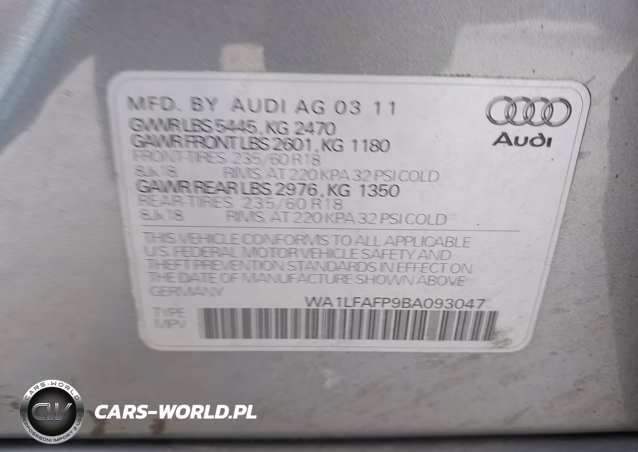 2011 Audi Q5 2.0T Premium VIN:WA1LFAFP9BA093047 - 9