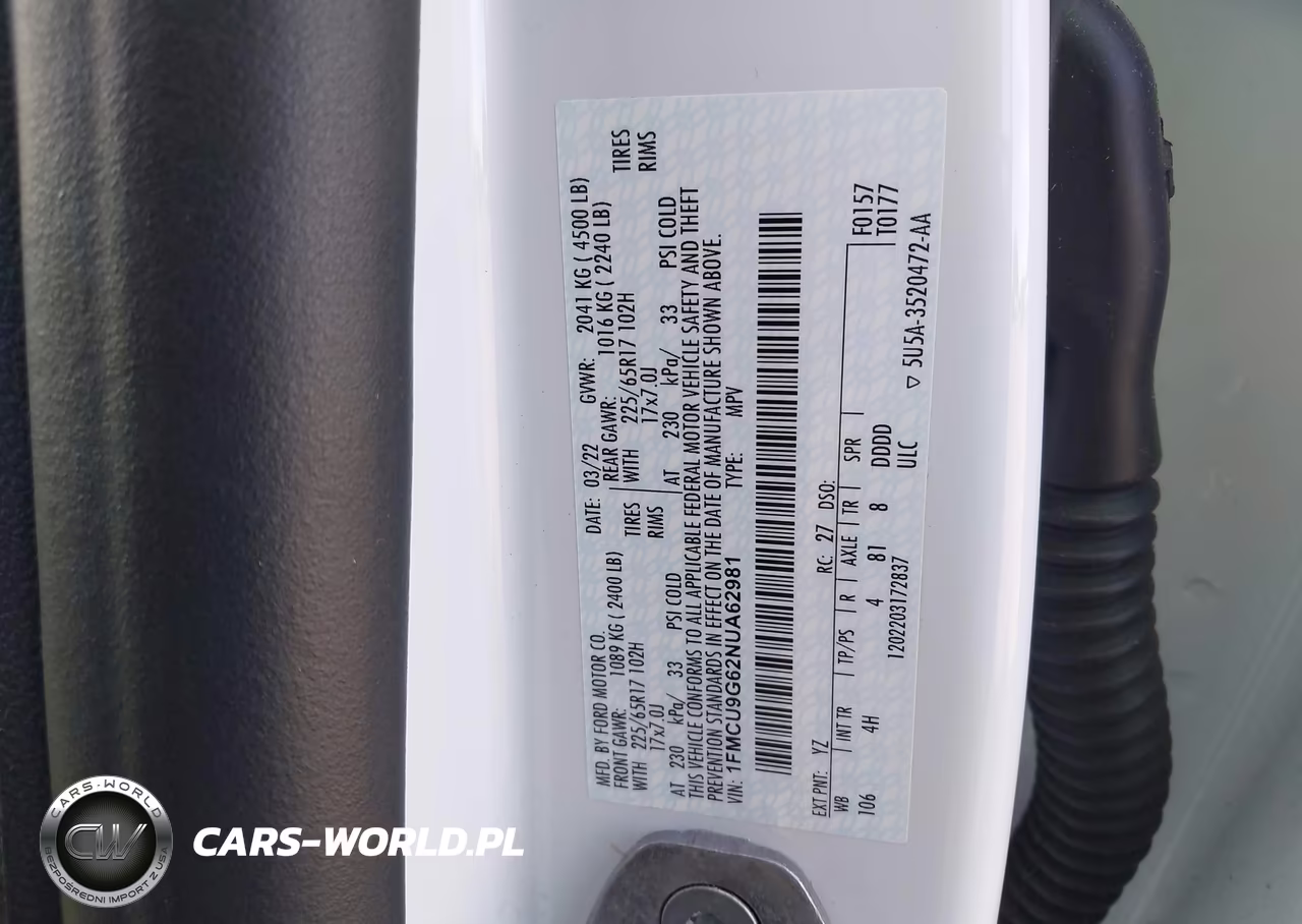 2022 Ford Escape Se VIN:1FMCU9G62NUA62981 - 9