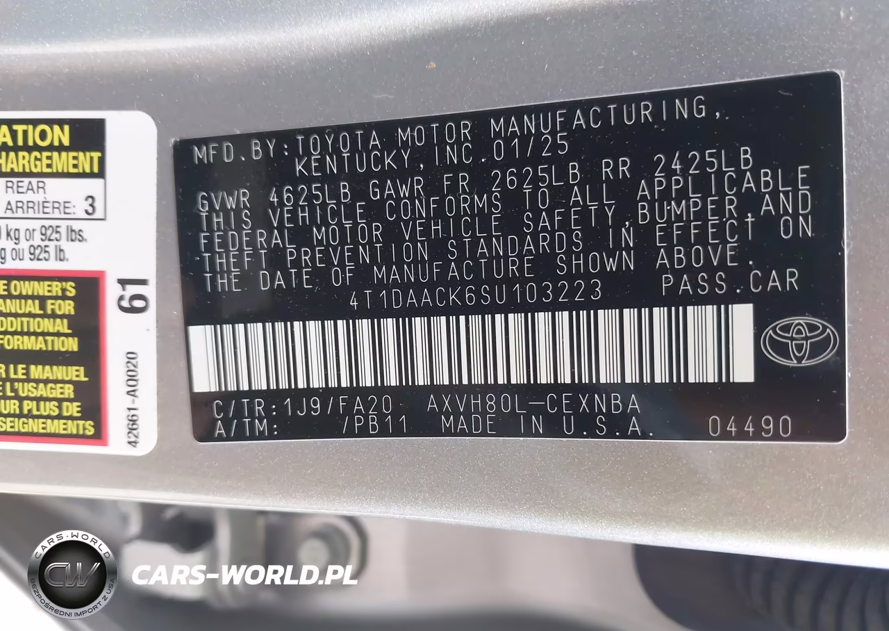 2025 Toyota Camry Le VIN:4T1DAACK6SU103223 - 9