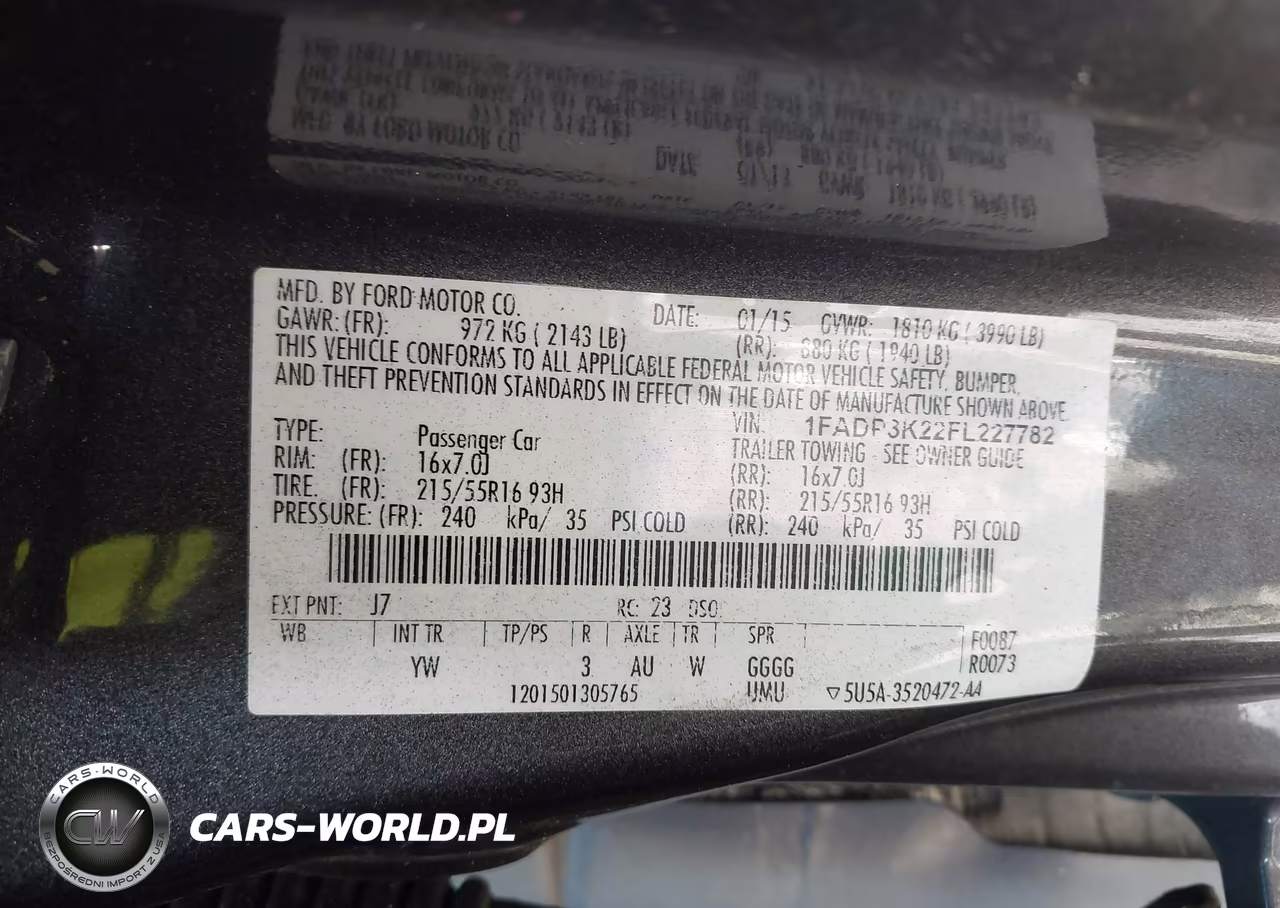 2015 Ford Focus Se VIN:1FADP3K22FL227782 - 9
