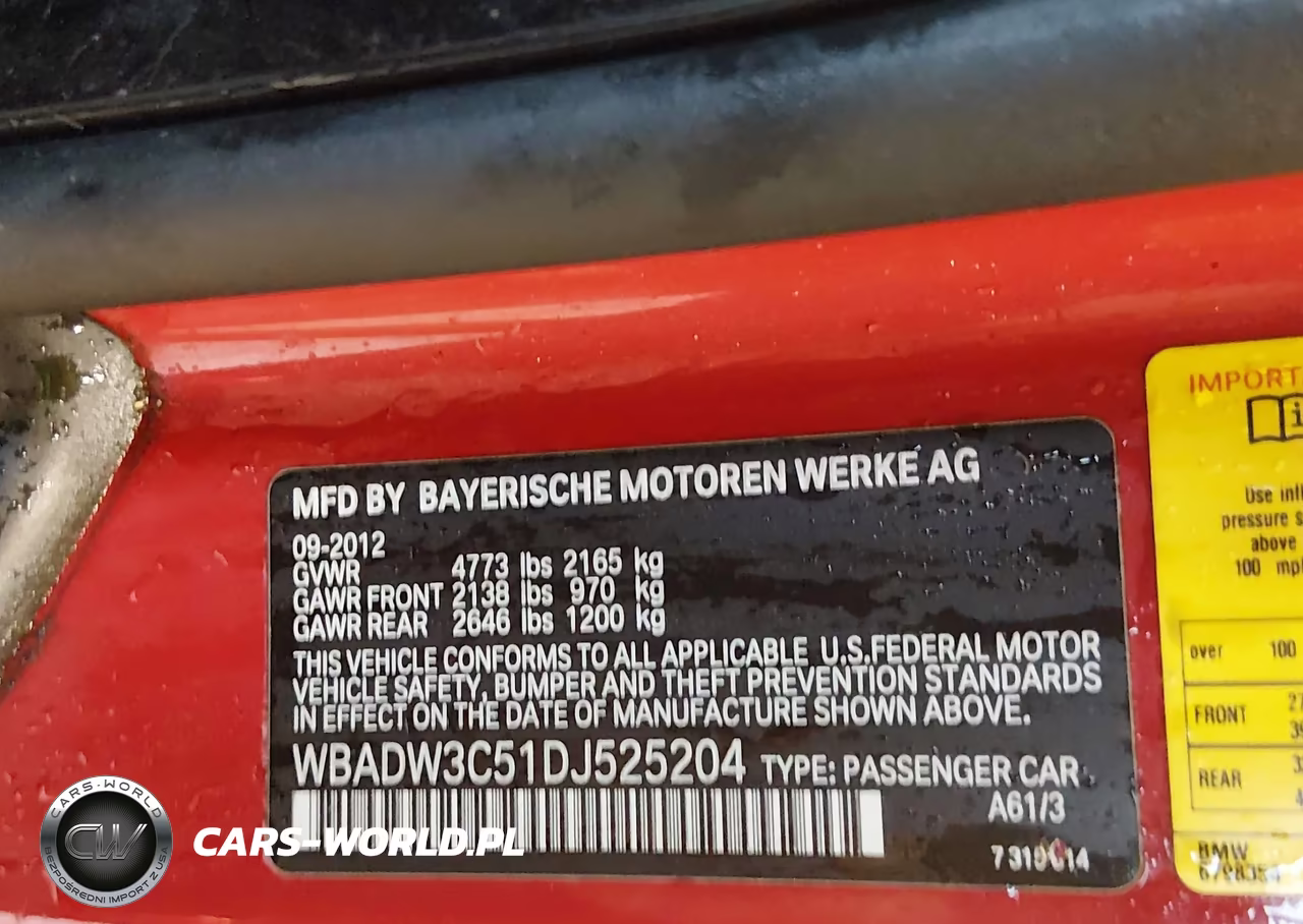 2013 BMW 328I VIN:WBADW3C51DJ525204 - 9