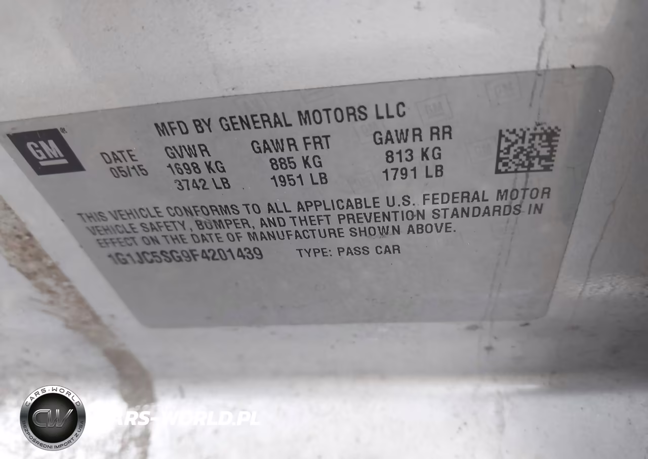 2015 Chevrolet Sonic Lt Auto VIN:1G1JC5SG9F4201439 - 9