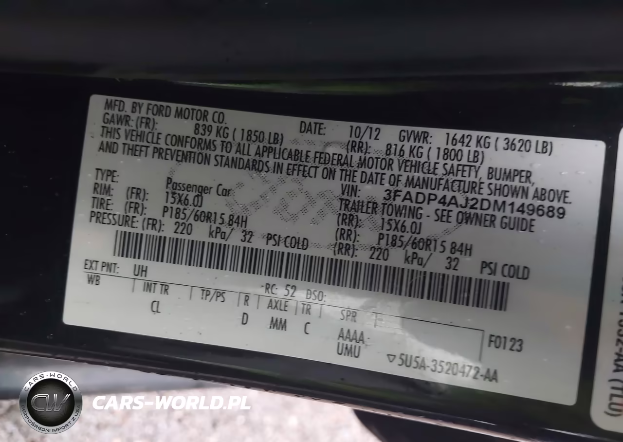 2013 Ford Fiesta S VIN:3FADP4AJ2DM149689 - 9