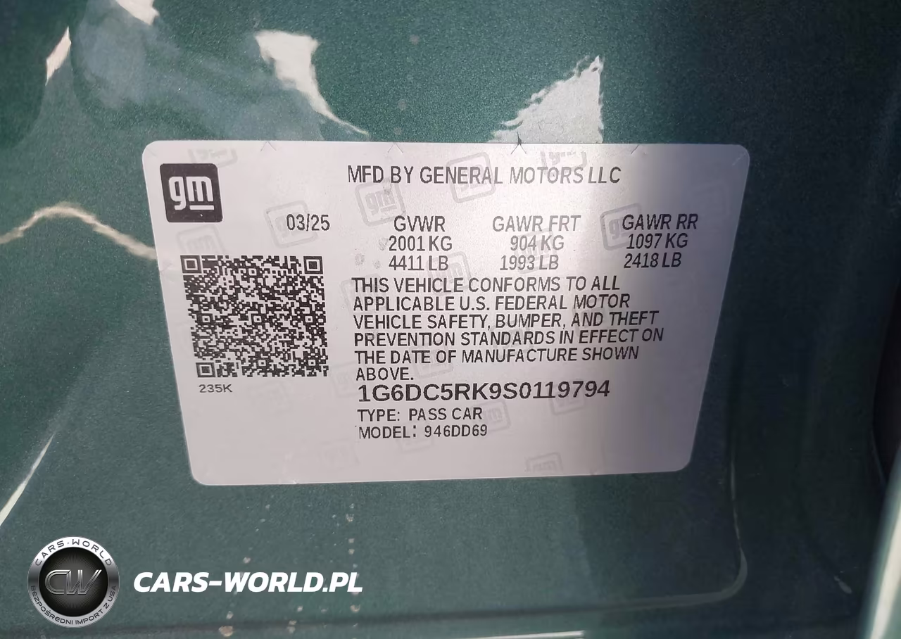 2025 Cadillac Ct4 Sport Rwd VIN:1G6DC5RK9S0119794 - 9