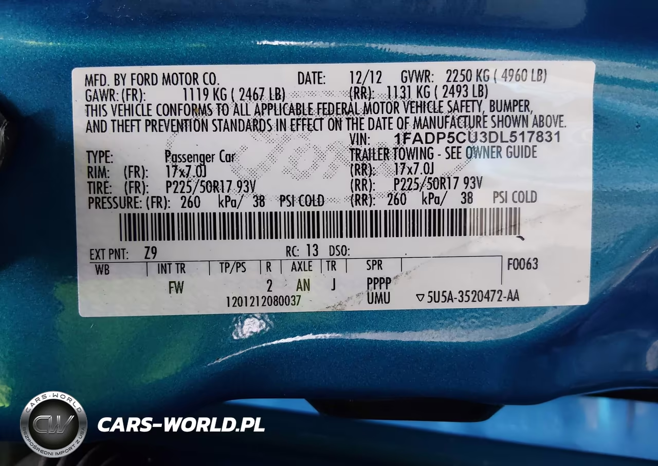 2013 Ford C-Max Energi Sel VIN:1FADP5CU3DL517831 - 9
