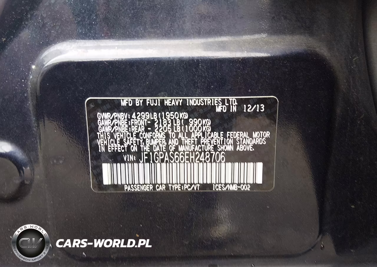 2014 Subaru Impreza 2.0I Sport Limited VIN:JF1GPAS66EH248706 - 9