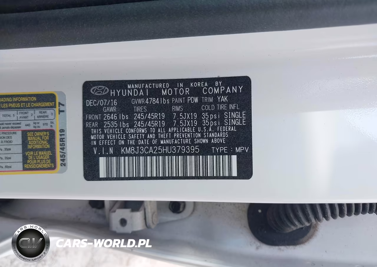 2017 Hyundai Tucson Sport VIN:KM8J3CA25HU379395 - 9