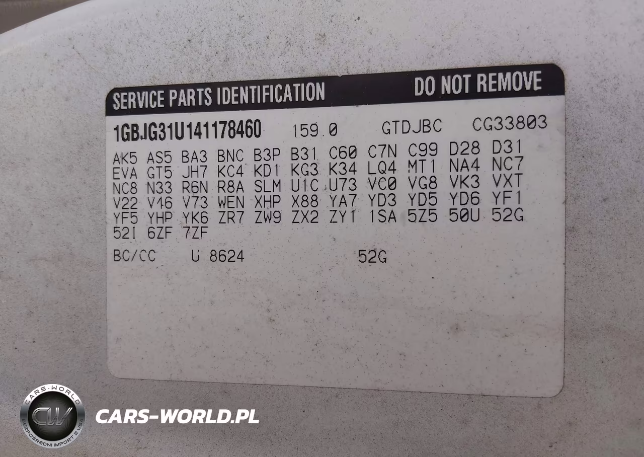 2004 Chevrolet Express Cutaway Base W-C7L-C7N VIN:1GBJG31U141178460 - 9