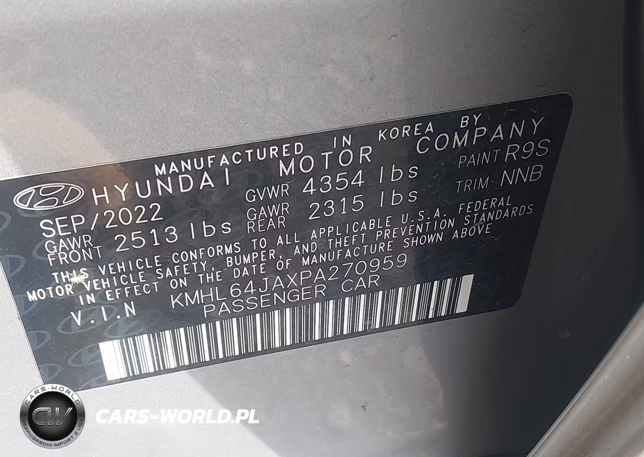 2023 Hyundai Sonata Sel VIN:KMHL64JAXPA270959 - 9