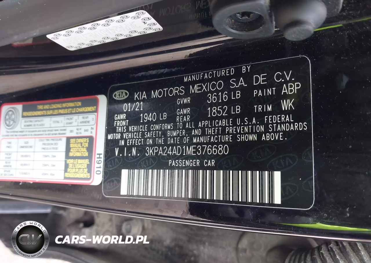 2021 Kia Rio S VIN:3KPA24AD1ME376680 - 9