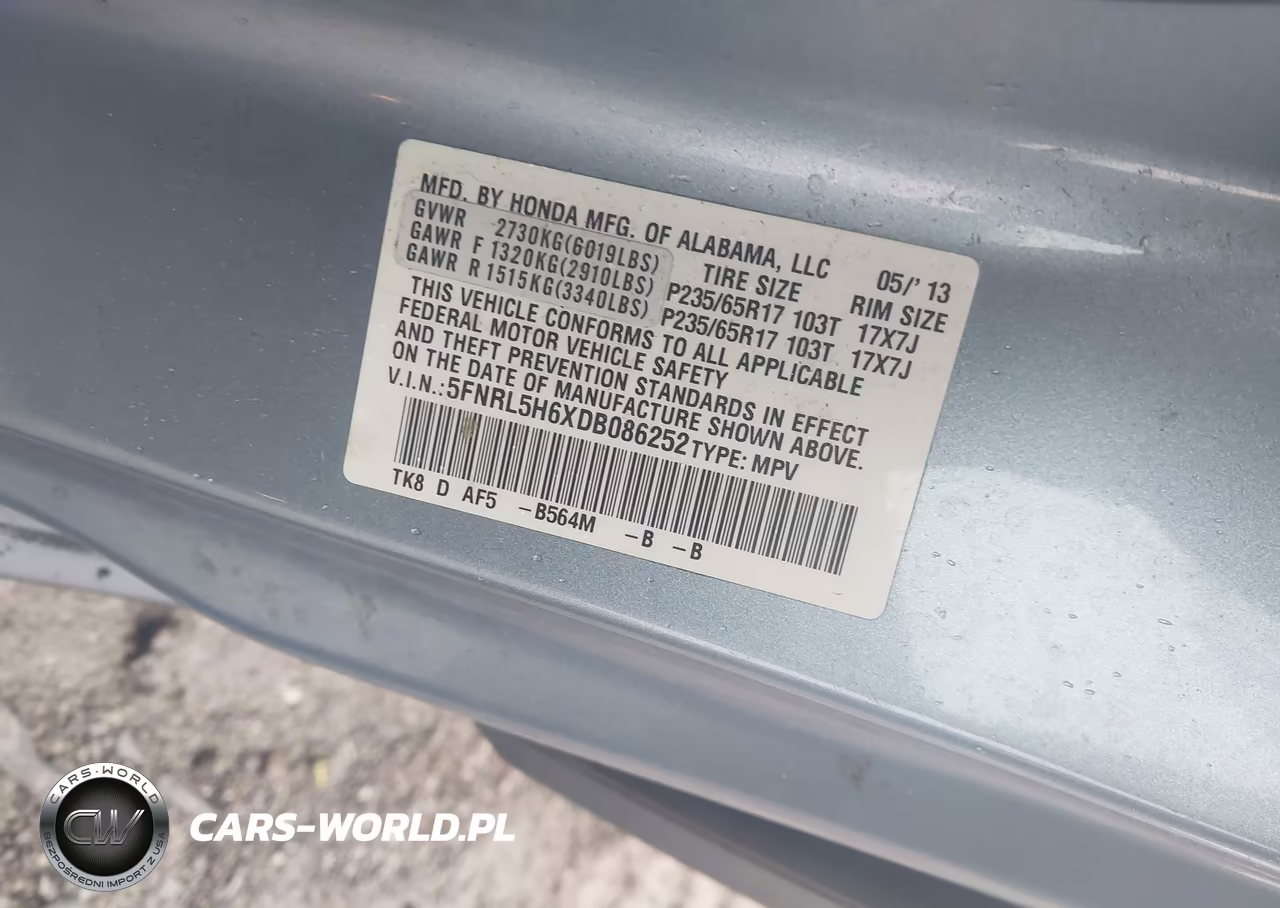 2013 Honda Odyssey Ex-L VIN:5FNRL5H6XDB086252 - 9