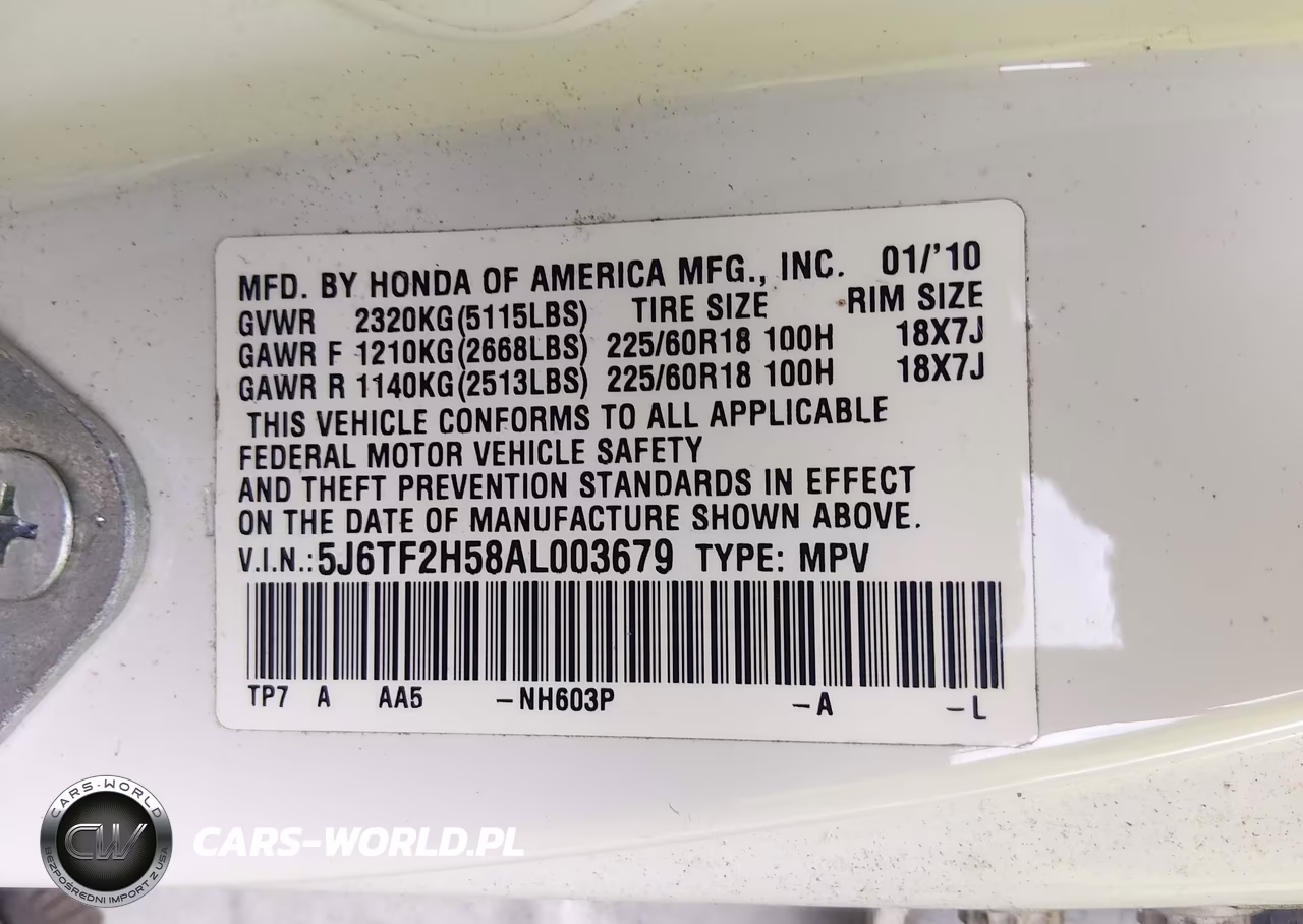 2010 Honda Accord Crosstour Ex-L VIN:5J6TF2H58AL003679 - 9