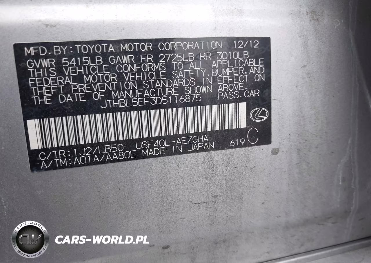 2013 Lexus Ls 460 VIN:JTHBL5EF3D5116875 - 9