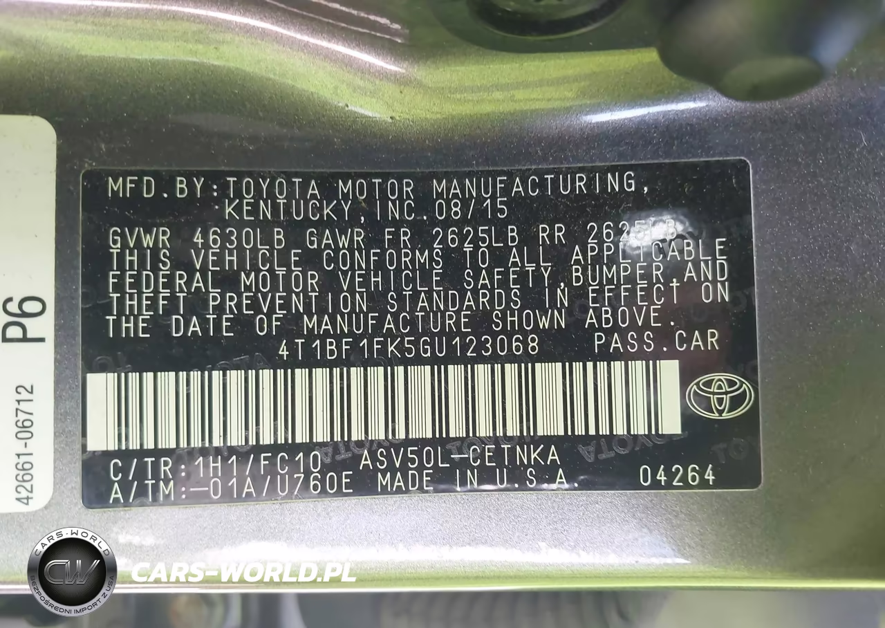 2016 Toyota Camry Le VIN:4T1BF1FK5GU123068 - 9